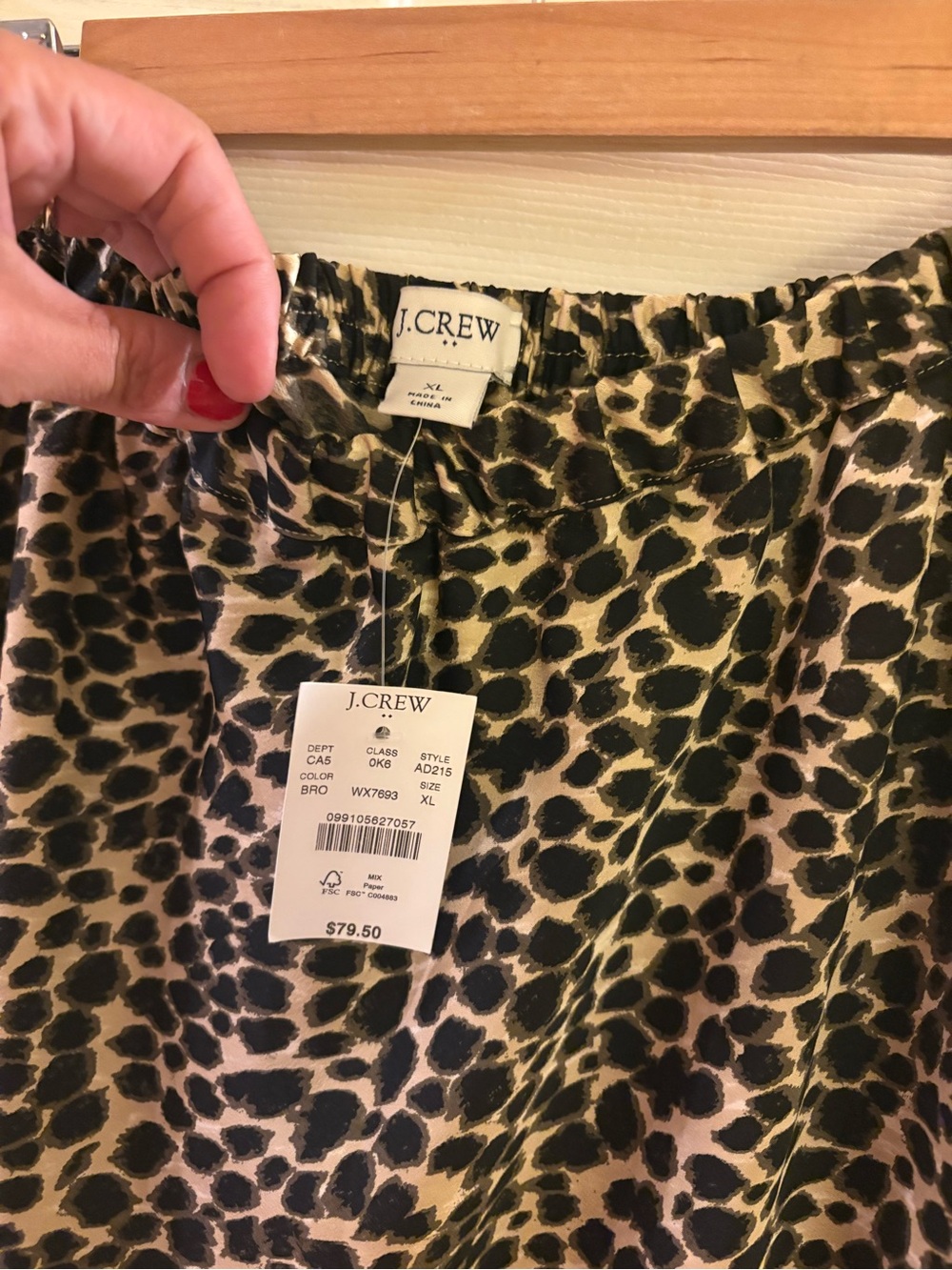 J. Crew Leopard Print Midi Skirt - Black & Cream - Picture 3 of 3